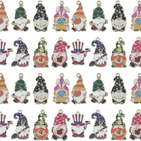 16 Pack Alloy Enamel Easter Christmas Dwarf Charms Pumpkin Heart Clover Pendant Set For DIY Jewelry Making Bracelets Necklaces Keychains And Earr (Option: MULTI COLOR)