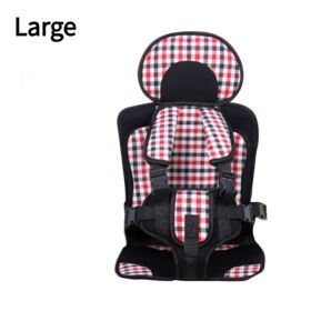 Infant Safe Seat Mat Portable Baby Safety Seat Children's Chairs Updated Version Thickening Sponge Kids Car Stroller Seats Pad (Option: Red lattice large)