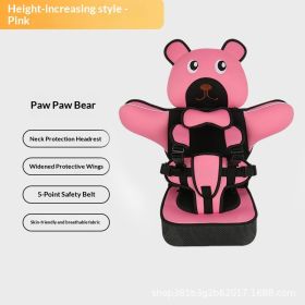 Infant Safe Seat Mat Portable Baby Safety Seat Children's Chairs Updated Version Thickening Sponge Kids Car Stroller Seats Pad (Option: Pink highend lying bear)