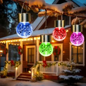 Solar Christmas Decorations Outdoor Hanging Light For Outside 8Pc  Color Changing, Waterproof, Solar Powered, Christmas Outdoor Tree Ornaments (Option: MULTICOLOR)