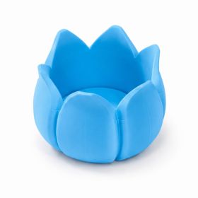 Tulip Flower Mahjong Dice Tray, 3D Printed Dice Holder For Mahjong Game Night, Decorative Table Accessory, Colorful Game Room Decor (Option: PLA-Blue)