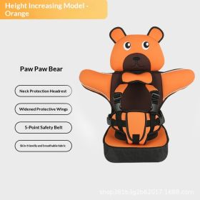 Infant Safe Seat Mat Portable Baby Safety Seat Children's Chairs Updated Version Thickening Sponge Kids Car Stroller Seats Pad (Option: Orange highend lying bear)
