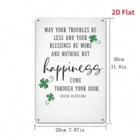 CIFbuy Green Leaves Blessing Metal Plaque Sign, Vintage Rustic 2D Flat Printed Wall Art, Multipurpose Decorative Sign For Home Bedroom TikTok, Ti (Option: Defaulttitle)