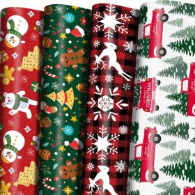 Christmas Wrapping Paper Jumbo Sheets Christmas Decorations Bags  Red, Green And White  Party Favors 29 X 42 (Option: MULTI)