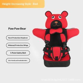 Infant Safe Seat Mat Portable Baby Safety Seat Children's Chairs Updated Version Thickening Sponge Kids Car Stroller Seats Pad (Option: Red highend lying bear)