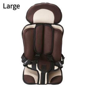 Infant Safe Seat Mat Portable Baby Safety Seat Children's Chairs Updated Version Thickening Sponge Kids Car Stroller Seats Pad (Option: Brown large)