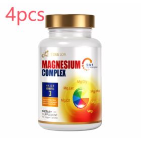 Magnesium Glycinate Malate Vitamin D3 Vegan Formula Supports Bone Health Highly Absorbable Chelated Product (Option: 4PCS)