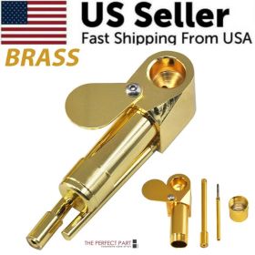 Brass Tobacco Smoking Pipe w/ Stash Storage Cylinder Chamber Metal w/ Lid Bowl (Option: default title)