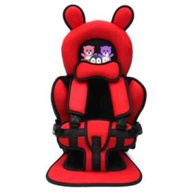 Infant Safe Seat Mat Portable Baby Safety Seat Children's Chairs Updated Version Thickening Sponge Kids Car Stroller Seats Pad (Option: Red Bear)
