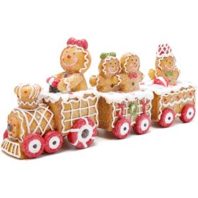 9.25IN Gingerbread Train Figurine, Home Tabletop Decor For Christmas (Option: BROWN)