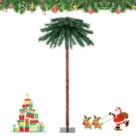 6ft Pre-Lit Christmas Palm Tree - 210 4-Color LEDs (Red/Green/Yellow/Blue), 64 PVC Branch Tips (Option: default title)