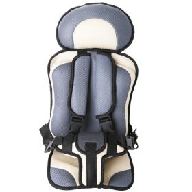 Infant Safe Seat Mat Portable Baby Safety Seat Children's Chairs Updated Version Thickening Sponge Kids Car Stroller Seats Pad (Option: Beige Grey)