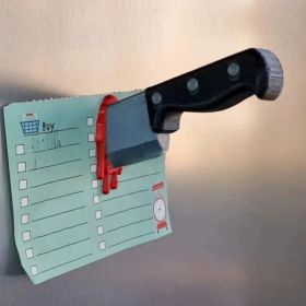 Novelty Knife Shaped Refrigerator Magnet Funny Kitchen Decor Magnetic Note Holder For Fridge And Metal Surface (Option: 1 PC-Cleaver Style)