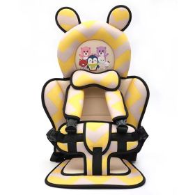 Infant Safe Seat Mat Portable Baby Safety Seat Children's Chairs Updated Version Thickening Sponge Kids Car Stroller Seats Pad (Option: Wave Yellow Bear)