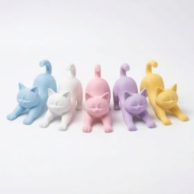 Cute Cat Shape Phone Holder, 3D Printed Desktop Stand For Smartphone, Creative Desk Decor & Organizer (Option: PLA-White)