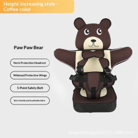 Infant Safe Seat Mat Portable Baby Safety Seat Children's Chairs Updated Version Thickening Sponge Kids Car Stroller Seats Pad (Option: Coffee highend lying bear)