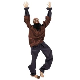5ft Halloween Wall-Climbing Ghost Decoration With Sound-Activated Moving Legs,Roaring & Laughing Sound Effects,Battery Operated Batteries Not Inc (Option: Default)