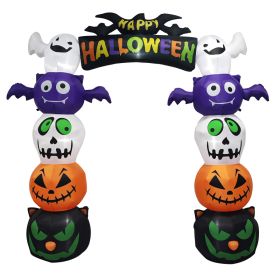 Replace 5233203 8.2 FT Cute Halloween Inflatables Pumpkin Archway Outdoor Decoration,Giant Blow Up Yard Arch Decorations With Built-in LED Lights (Option: Default)