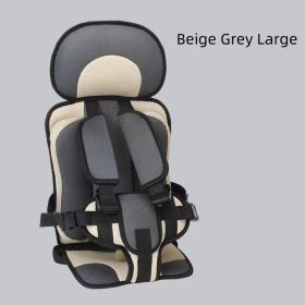 Infant Safe Seat Mat Portable Baby Safety Seat Children's Chairs Updated Version Thickening Sponge Kids Car Stroller Seats Pad (Option: Beige Deep Grey Large)