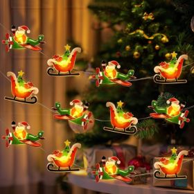 Christmas Lights Indoor Decorations, 10FT 30 LED Santa Claus Sleigh Christmas Tree String Lights Fairy Lights For Home Decor Xmas Tree Indoor (Option: Red)
