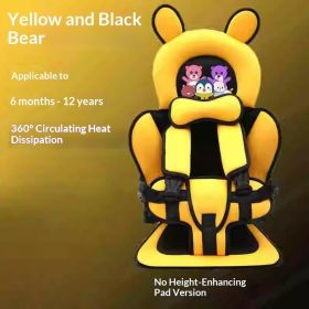 Infant Safe Seat Mat Portable Baby Safety Seat Children's Chairs Updated Version Thickening Sponge Kids Car Stroller Seats Pad (Option: Yellow bear)