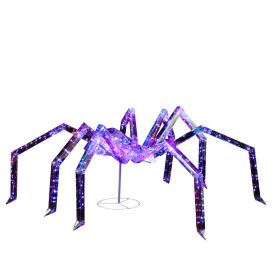 Replace 43966577 3FT Halloween Decorations Light Up Spider,Outdoor Halloween Decor Lighted Iridescent Spider,Weather Proof Pre-lit Spider With 34 (Option: Default)