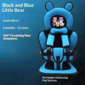 Infant Safe Seat Mat Portable Baby Safety Seat Children's Chairs Updated Version Thickening Sponge Kids Car Stroller Seats Pad (Option: Blue Bear)