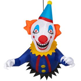 Replace 82852062 3.3 FT Halloween Inflatable Clown Broke Out From Window Outdoor Decorations,Scary Blow Up Decor With Built-in LED Lights For Hol (Option: Default)