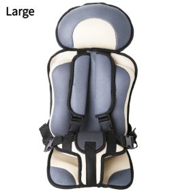 Infant Safe Seat Mat Portable Baby Safety Seat Children's Chairs Updated Version Thickening Sponge Kids Car Stroller Seats Pad (Option: Beige Grey large)