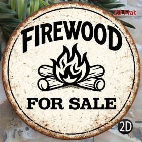 CIFbuy 1pc 8x8in 2D Flat Round Sign Vintage, "Firewood Decorative Plaque" For Home, Bar Garage Outdoor Camping Gift English Wall DecorTikTok, Tik (Option: Defaulttitle)