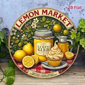 CIFbuy 1pc Vintage Lemon Tin Sign 20x20cm, "" Tin Sign 20x20cm, 20x20cm, Retro Yellow Lemon Cupcake Metal Wall ArtTikTok, TikTok, Self-pickup Log (Option: Defaulttitle)
