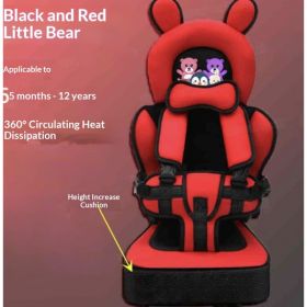 Infant Safe Seat Mat Portable Baby Safety Seat Children's Chairs Updated Version Thickening Sponge Kids Car Stroller Seats Pad (Option: Red Bear Height Boosting Pad)