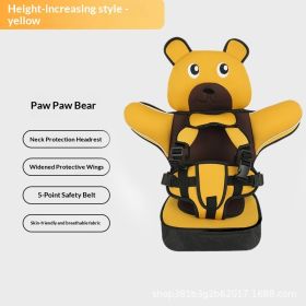 Infant Safe Seat Mat Portable Baby Safety Seat Children's Chairs Updated Version Thickening Sponge Kids Car Stroller Seats Pad (Option: Yellow highend lying bear)