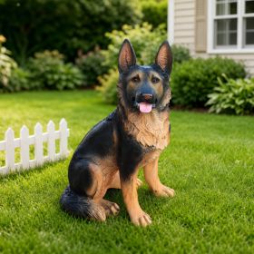 Outdoor Dog Statues German Shepherd Dog Statue for Garden (Option: BROWN)