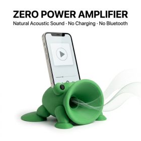 Cute Frog Phone Amplifier Stand, 3D Printed Passive Speaker Holder For Smartphone, Desk Decor Phone Stand, Creative Home Office Accessory (Option: PLA-Green)