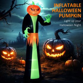 9FT Halloween Inflatable Pumpkin Ghost With Built-in LED Lights, Blow Up Outdoor Lawn Garden Party Decoration---Unavailable Platform-TikTok (Option: A)