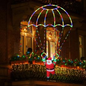 Christmas Decorations Lights Outdoor, 2.8FT Christmas Parachute Lights With Santa Claus, Waterproof 8 Modes Hanging Multicolor (Option: MULTICOLOR)