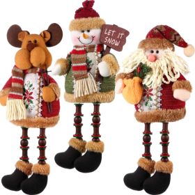 3 Pcs Christmas Santa Snowman Reindeer Sitters With Long Legs (Option: BROWN)
