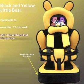 Infant Safe Seat Mat Portable Baby Safety Seat Children's Chairs Updated Version Thickening Sponge Kids Car Stroller Seats Pad (Option: Yellow Bear Height BoostingPad)
