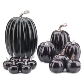 14pcs Artificial Pumpkin Black Foam Creative Lightweight Reusable Decorative Pumpkin For Ornament (Option: A)