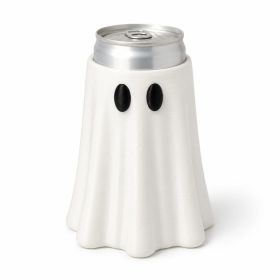 3D Printed Halloween Ghost Can Holder, Witch Hat Topper With Straw Hole, Fits 12 Oz Can, 3 Options Available (Option: 3D Printed Plastic-Halloween-Ghost Holder Only)