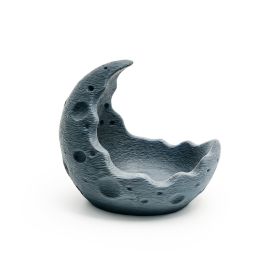 Moon Crescent Candle Holder, Lunar Texture Crescent Moon Tray, Crystal Ball Display Stand, Jewelry Storage Decor (Option: Gray-Moon Crescent Candle Holder)