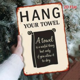 CIFbuy Vintage Funny Towel Holder Metal Wall Decor Rustic Farmhouse Bathroom Garage Towel Rack Iron Art (TikTok, Temu Pick-up Service) (Option: Defaulttitle)