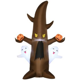 5FT Halloween Inflatable Spooky Tree With Ghost & Pumpkin Built-in LED Lights Outdoor Yard Lawn Decor---Unavailable Platform-Temu&Walmart&TikTok (Option: A)