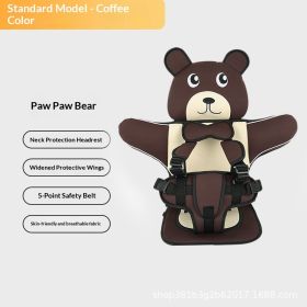 Infant Safe Seat Mat Portable Baby Safety Seat Children's Chairs Updated Version Thickening Sponge Kids Car Stroller Seats Pad (Option: Coffee  lying bear)
