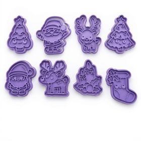 Christmas Cookie Cutters, 8-Piece 3D Printed Holiday Cookie Stamp Set, Christmas Baking Molds For Cookies, Fondant & Crafts (Option: 8 Pieces-PLA)